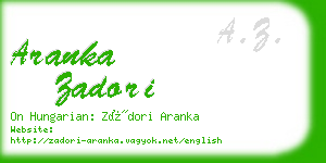 aranka zadori business card